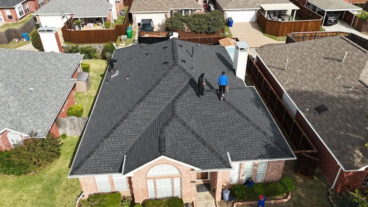 Slate & Tile Roof Repair work in progress on a Cherry Creek property